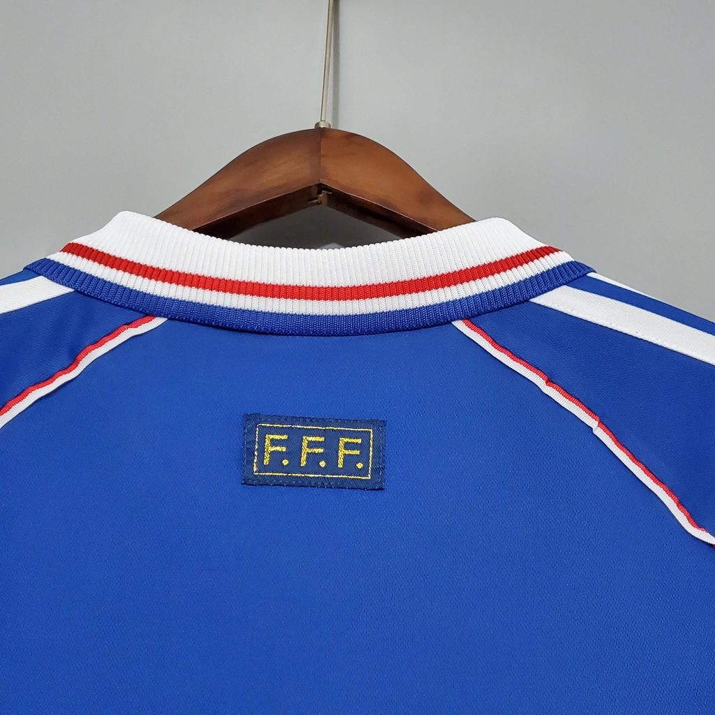Camisa Retrô França Home 1998 Torcedor Masculina - Azul