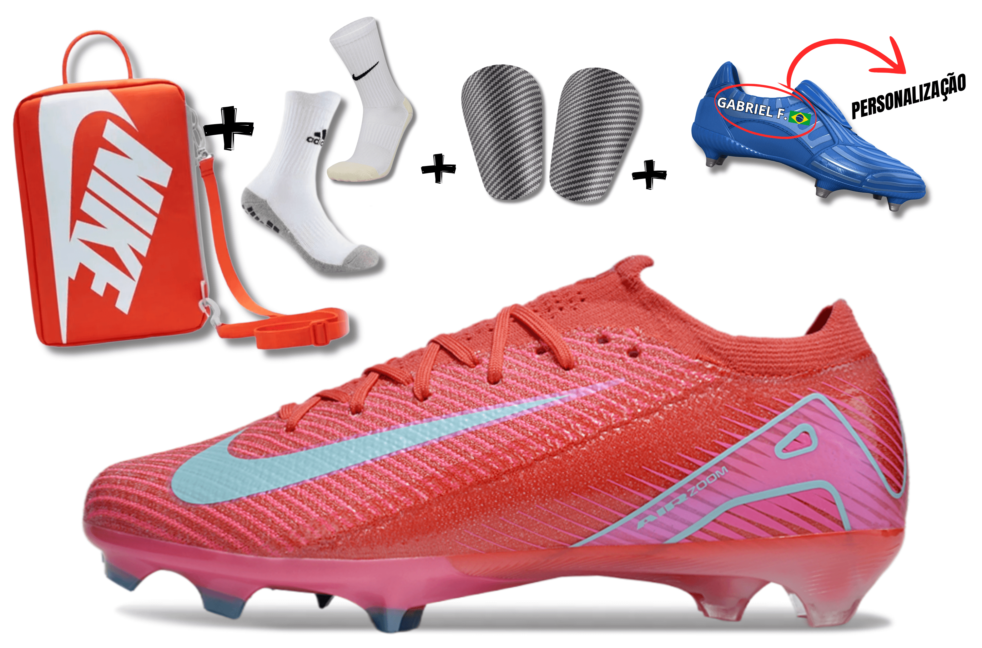 Chuteira Nike Mercurial VAPOR 16 Air Zoom Ultra + MEIA E BOLSA