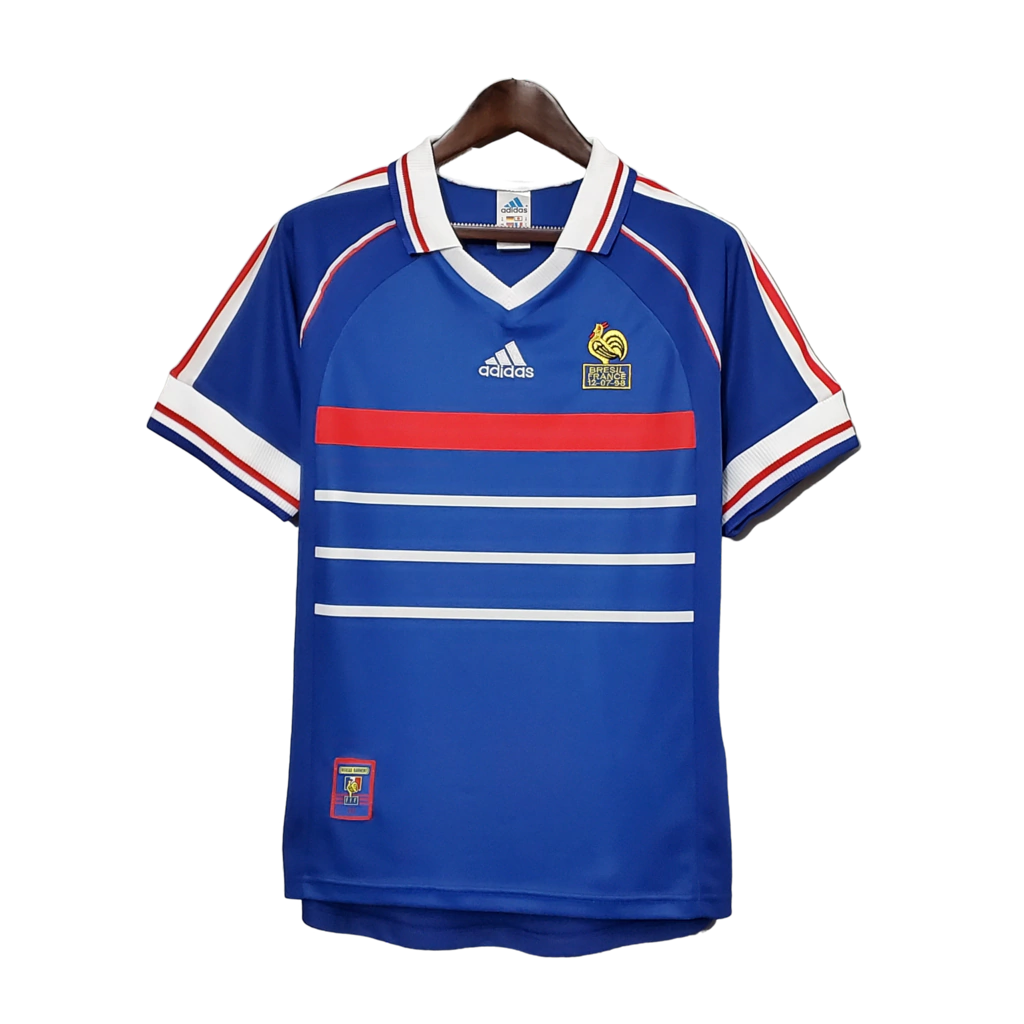 Camisa Retrô França Home 1998 Torcedor Masculina - Azul