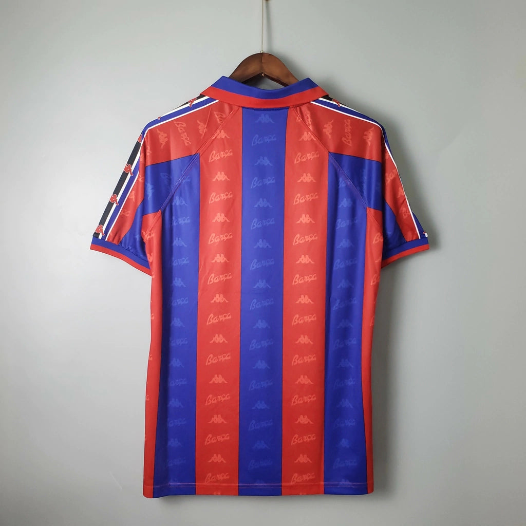 Camisa Barcelona Retrô Home 96/97 Torcedor Masculina - Azul e Grená