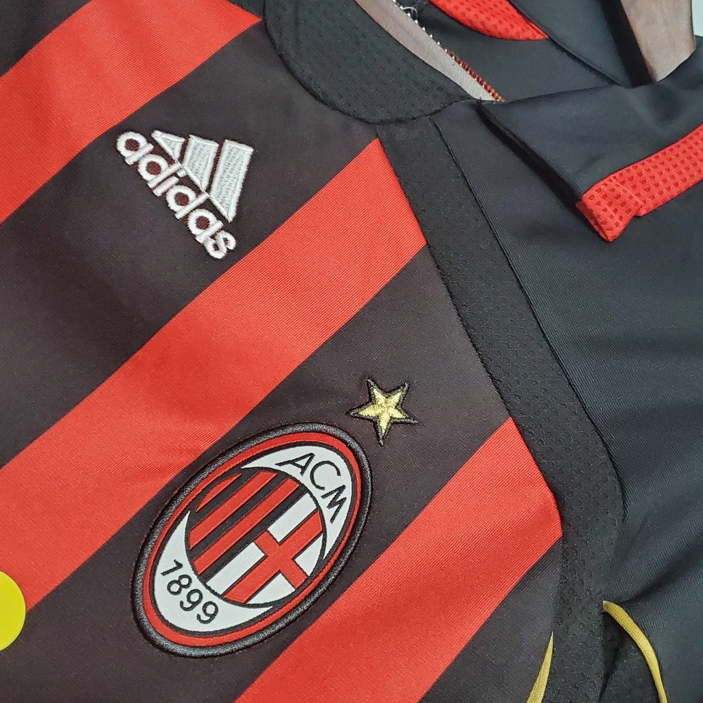 Camisa AC Milan Retrô 2006/07 Torcedor Masculina - Vermelho