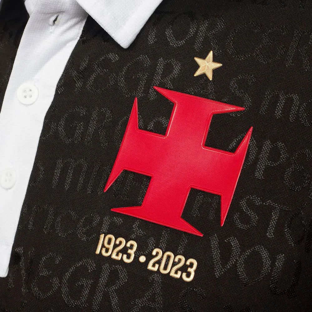 Camisa Vasco c/Patrocínios III 2023/24 Preta e Branca - Masculino