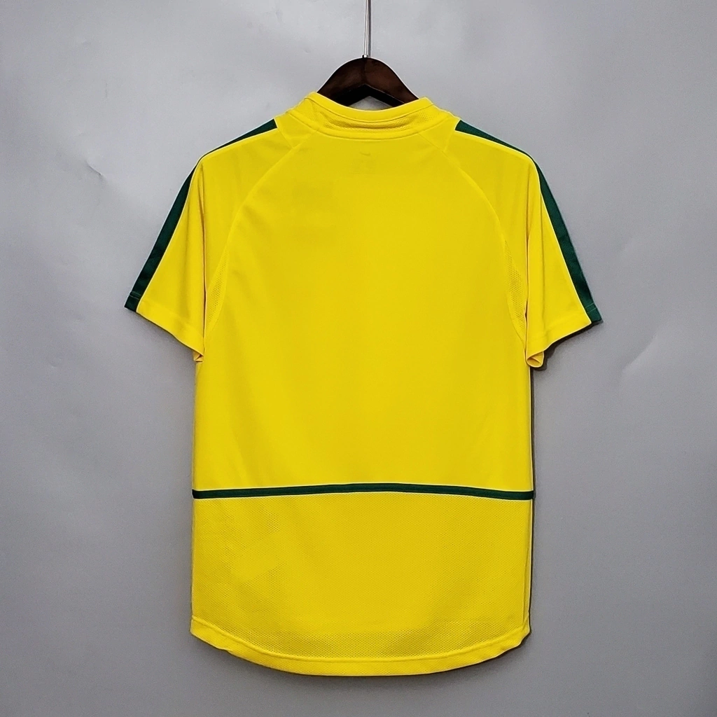 Camisa Retrô 2002 Seleção Brasileira I Masculina - Amarelo