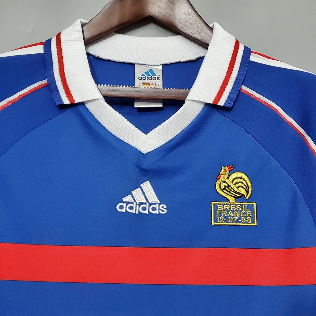 Camisa Retrô França Home 1998 Torcedor Masculina - Azul
