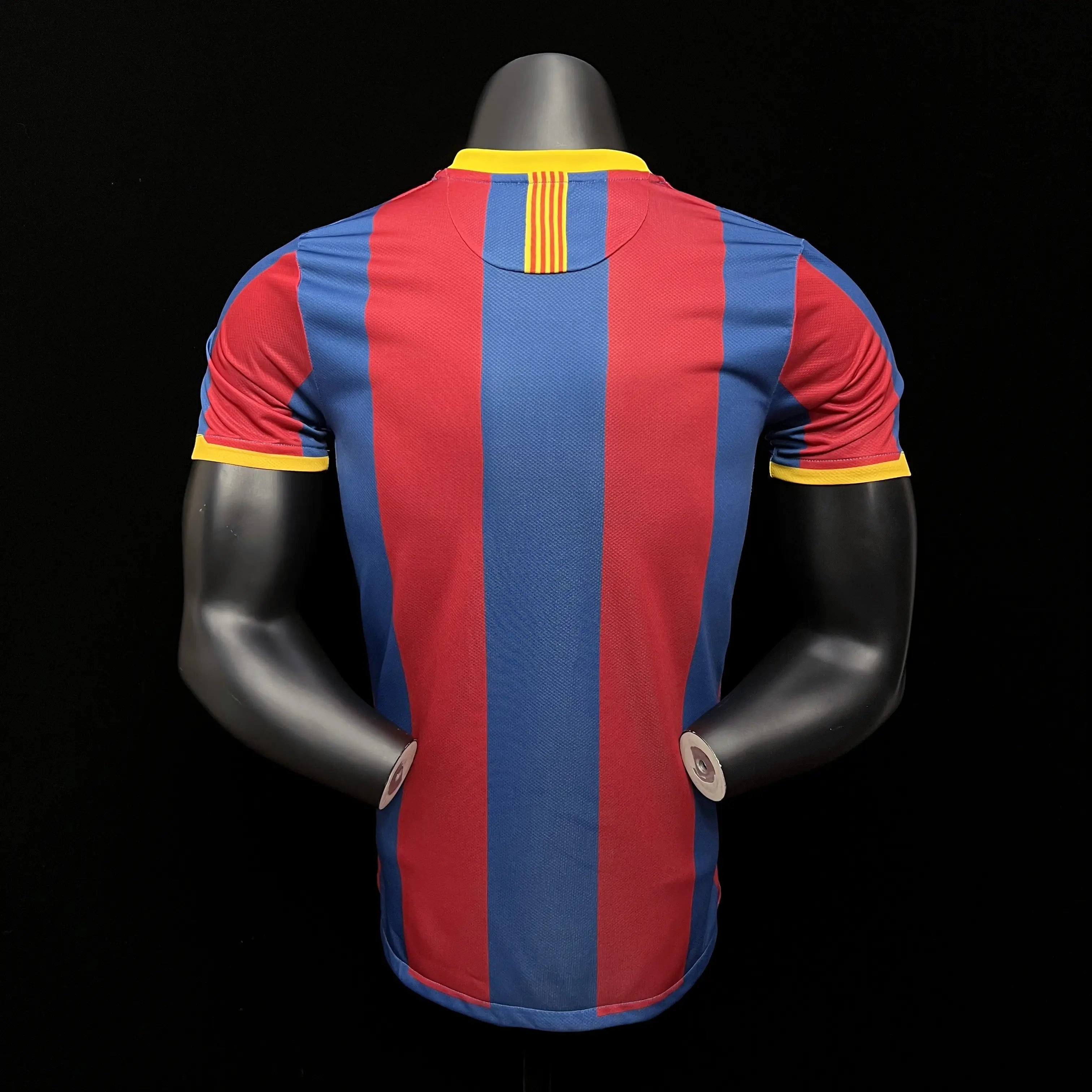 Camisa Barcelona Retrô Home 2010/11 - Torcedor Masculina - Azul e Grená