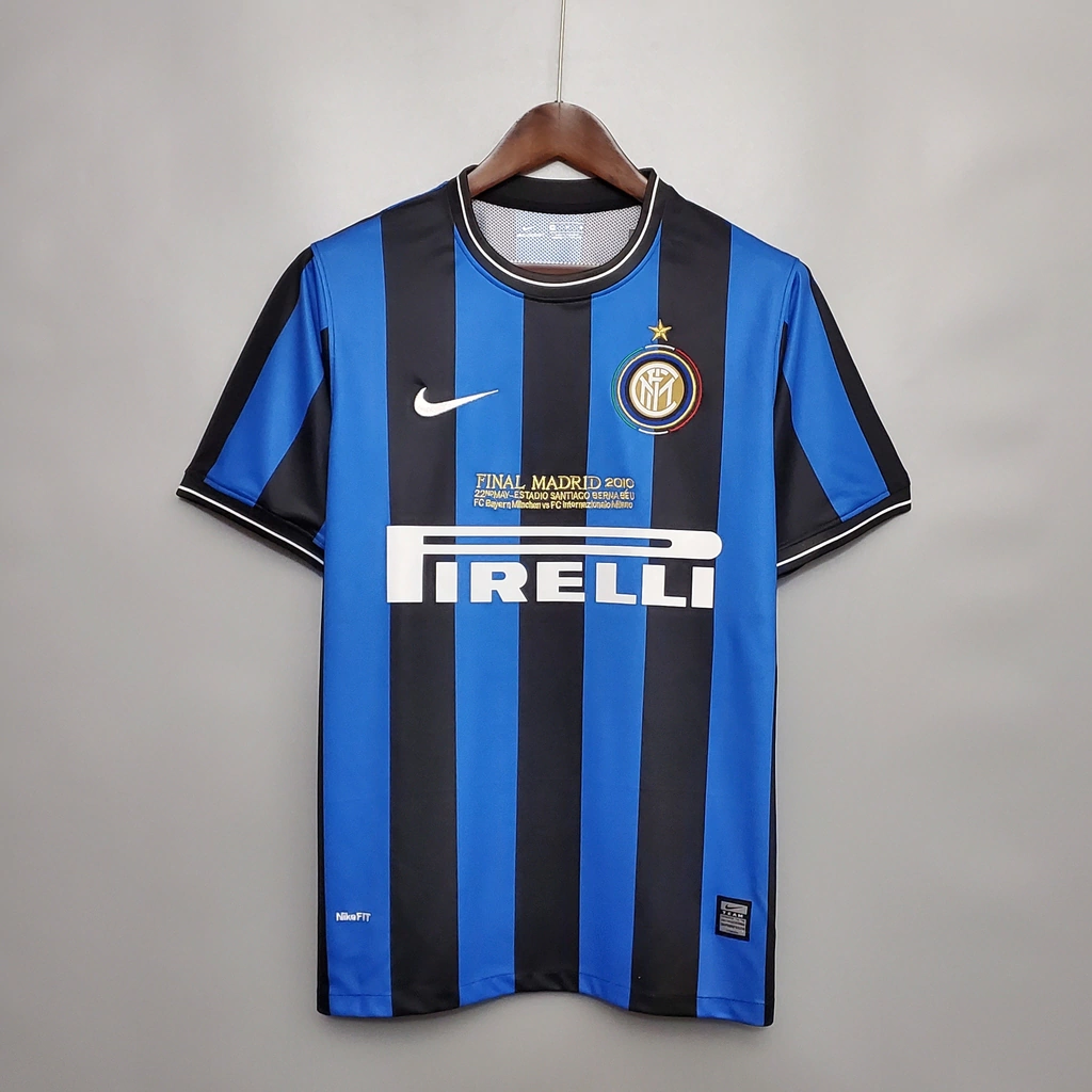 Camisa Inter de Milão Retrô 2009/10 Torcedor Masculina - Preto e Azul