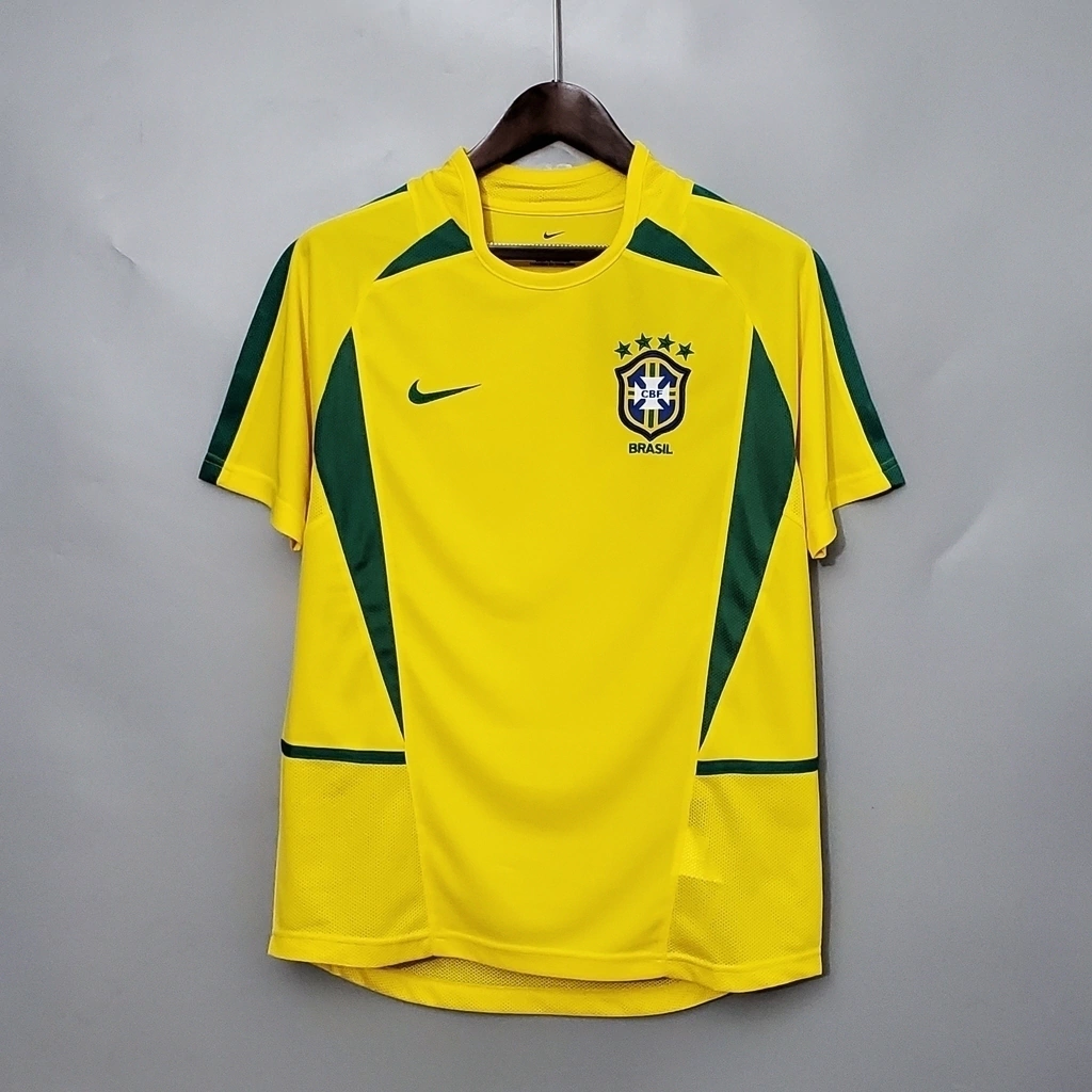 Camisa Retrô 2002 Seleção Brasileira I Masculina - Amarelo