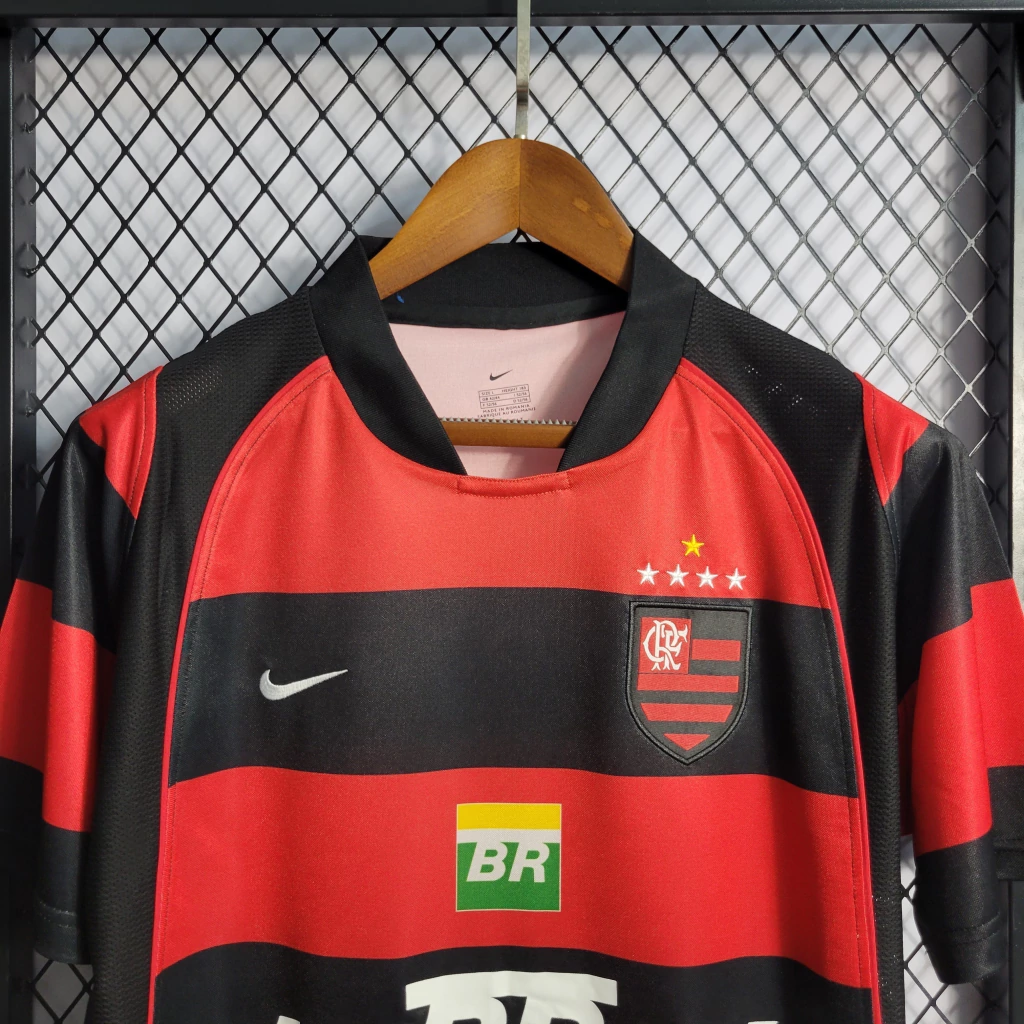 Camisa Flamengo I Retrô 03/04 Masculina Torcedor - Vermelho+Preto