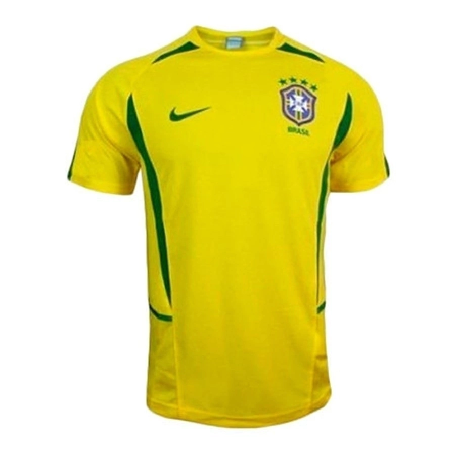 Camisa Retrô 2002 Seleção Brasileira I Masculina - Amarelo
