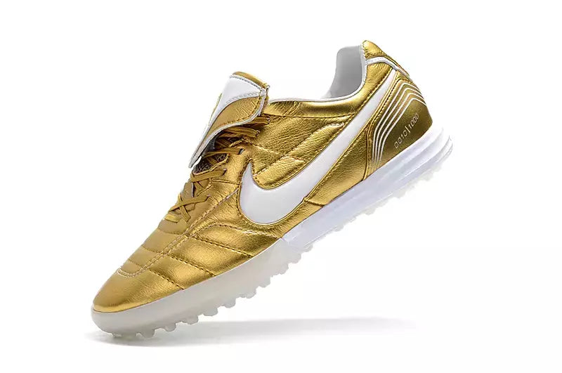 Chuteira Society Nike Tiempo Ronaldinho R10 Pro - Gold