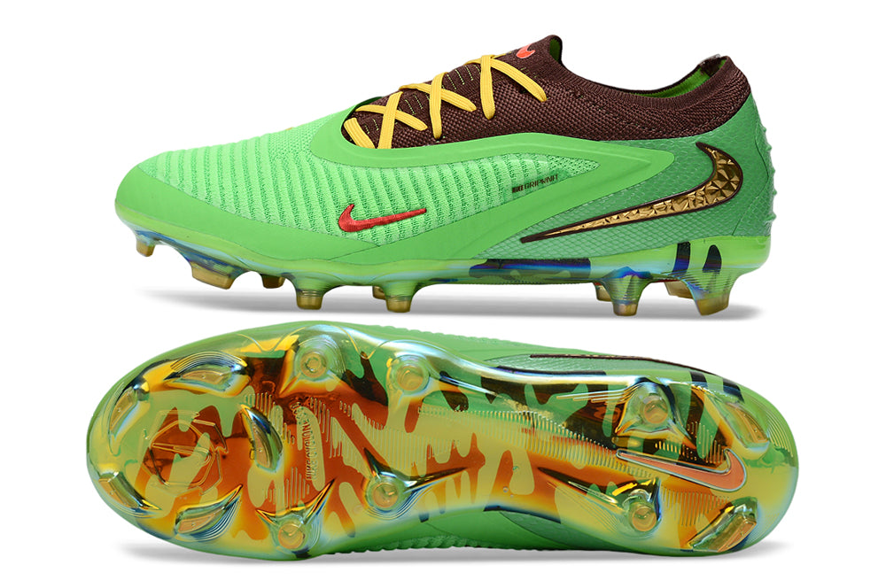 Chuteira Campo NIKE Phantom 6 Elite Low AG Travis Scott Verde - Marrom