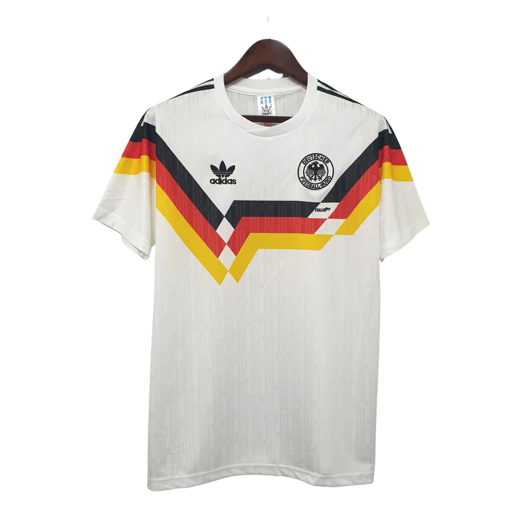 Camisa Retrô Alemanha 1990 Torcedor Masculina - Vermelho e Preto