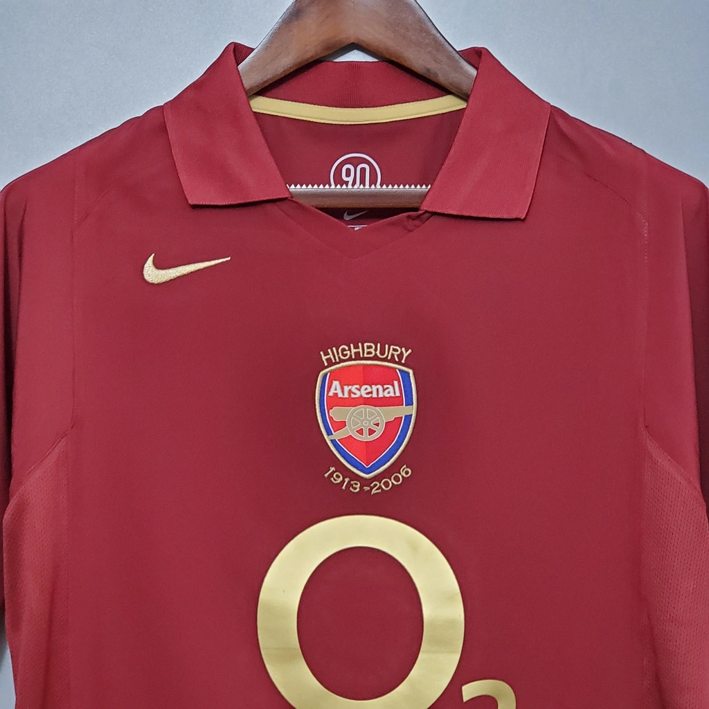 Camisa Arsenal Retrô Home 2005/06 Torcedor Masculina - Vermelho