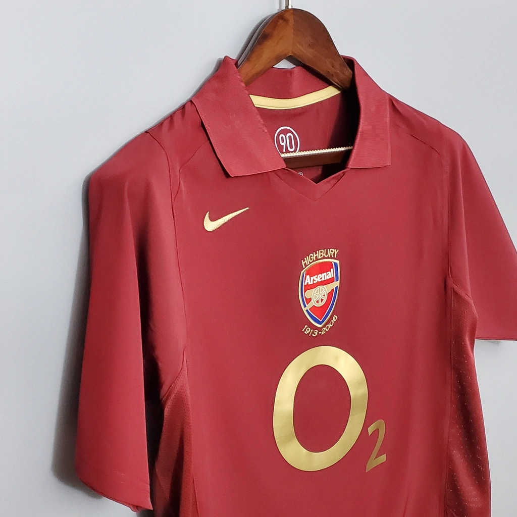Camisa Arsenal Retrô Home 2005/06 Torcedor Masculina - Vermelho