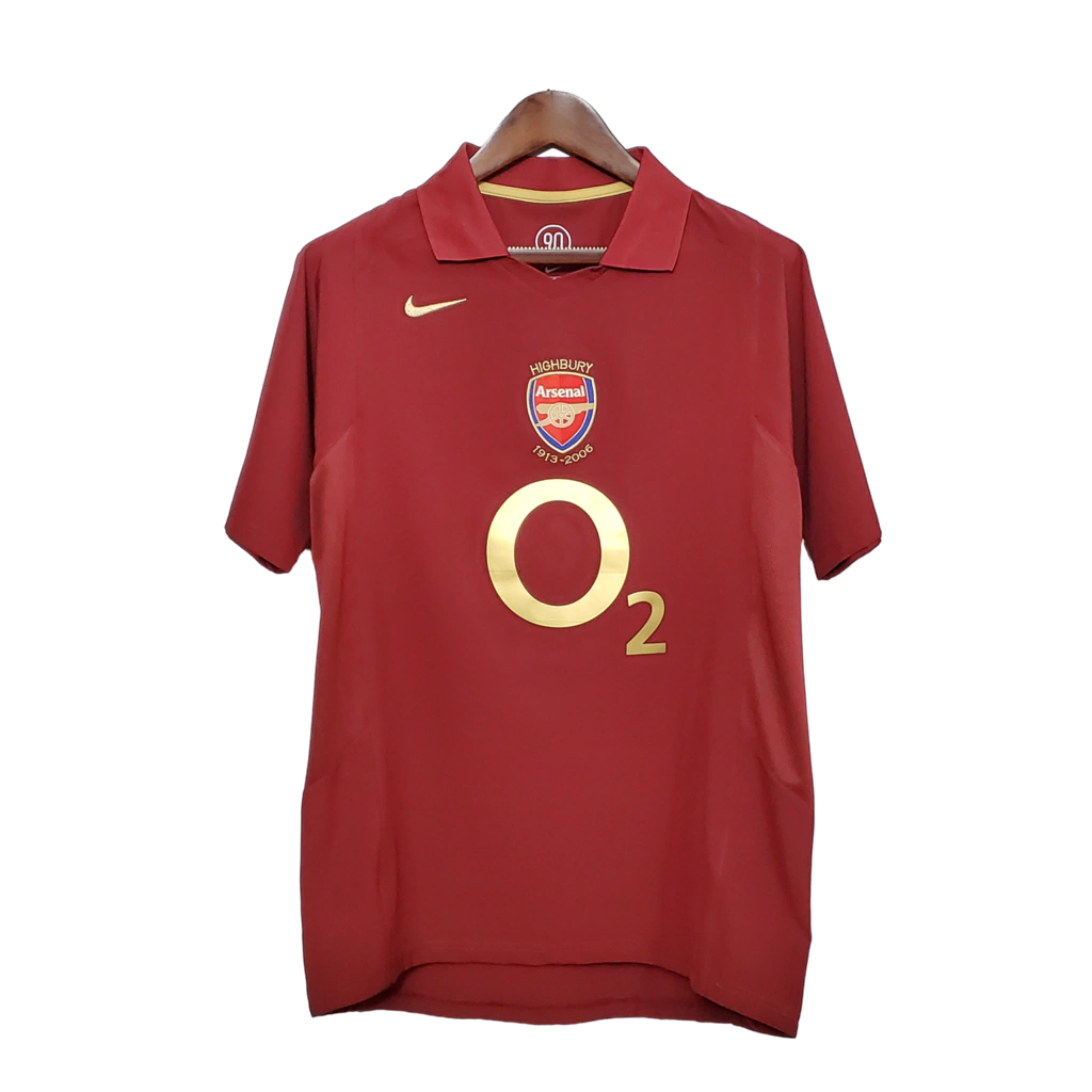 Camisa Arsenal Retrô Home 2005/06 Torcedor Masculina - Vermelho