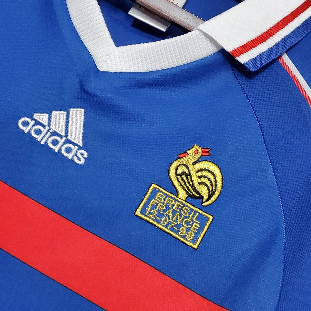 Camisa Retrô França Home 1998 Torcedor Masculina - Azul